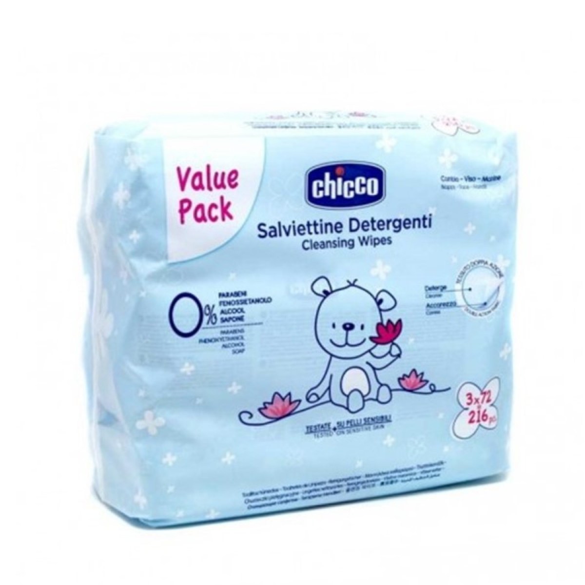 tripack toallitas chicco 3 x 72 unidades